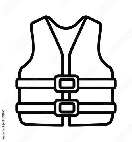 Vector of a life vest with straps and buckles for safety