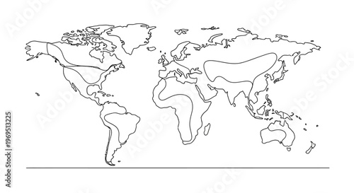 World Map Showing Climate Zones and Temperature Distribution