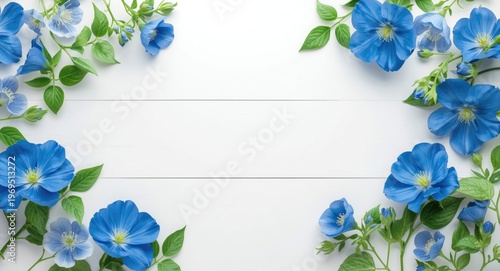 vibrant blue and green blos...