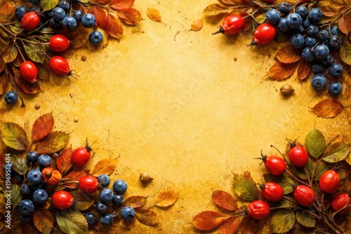 Autumn themed postcard with...