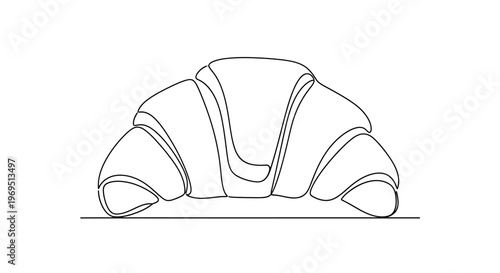 Minimalist Croissant Line Art Icon