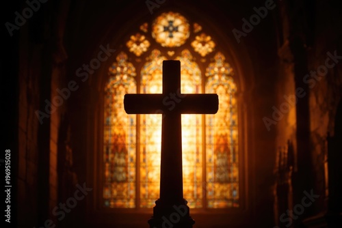 Silhouette of a cross symbo...
