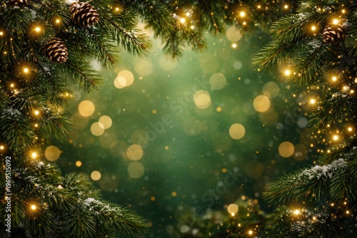 Festive green backdrop feat...