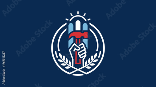 Argentine Peronist Symbol on Dark Blue Background