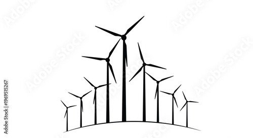 Wind turbines generating clean energy representing renewable power sustainability and green future 