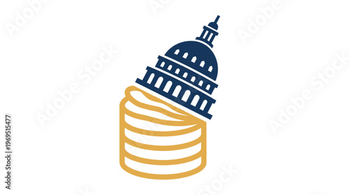 Capitol Building on Stacked Data Symbol