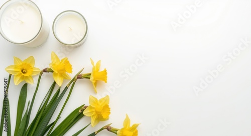 Spring themed white backgro...