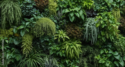 Vibrant plant wall showcasi...