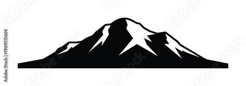 Vector of a mountain range with sharp peaks and a flat base