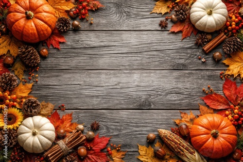 Autumn Themed Wooden Backgr...
