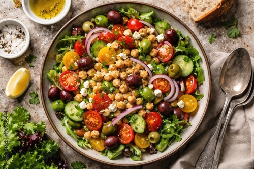 Healthy chickpea salad with...