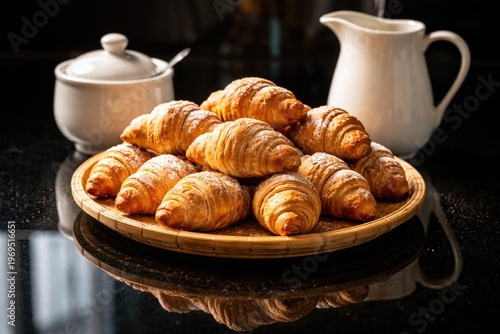 Freshly baked mini croissan...