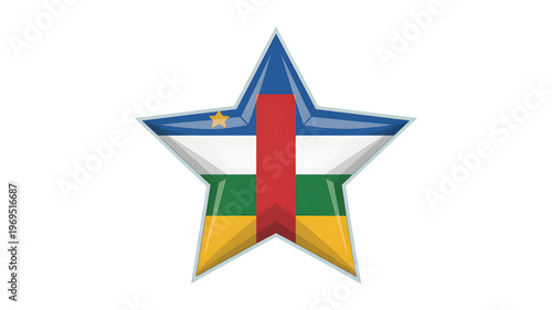 Central african republic flag star symbol blue red white green yellow colors national emblem patriotic icon government logo abstract shape