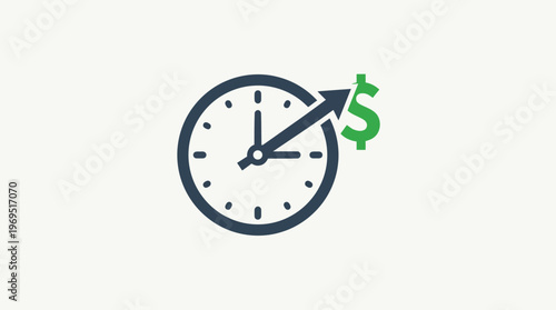 Time Is Money Concept With Clock And Dollar Sign