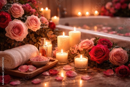 Serene spa scene featuring ...