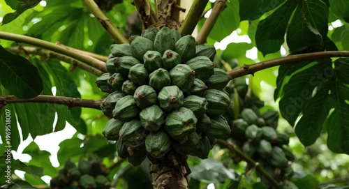 Flourishing cacao tree bear...