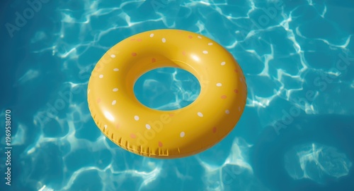 Yellow donut shaped swimmin...