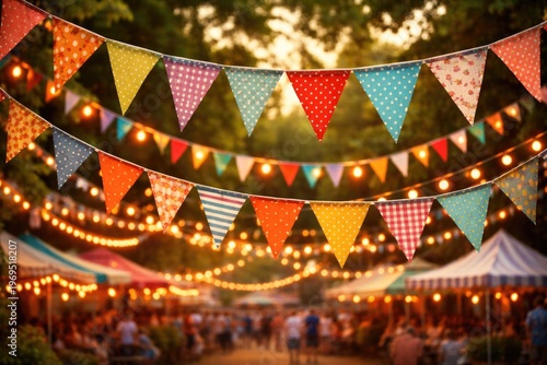Colorful vintage bunting de...