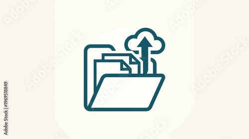 Cloud Upload and Document Folder Icon