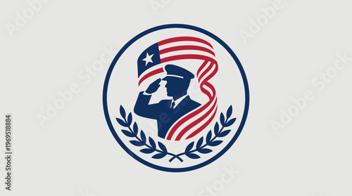American Patriot Saluting Logo Design