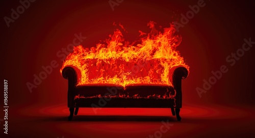 Symbol couch set aflame in ...
