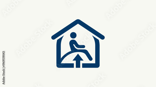 Accessible Home Symbol with Person in Wheelchair and Arrow