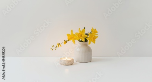 Spring candle and daffodils...