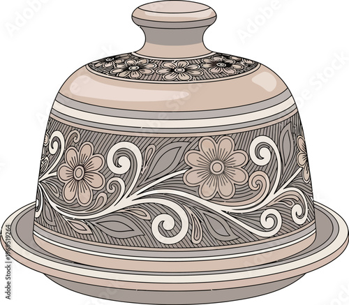 Ornate decorative ceramic serving dish with a floral pattern design.