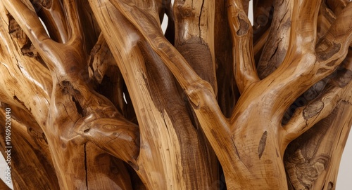 Teak wood crafted tree scul...