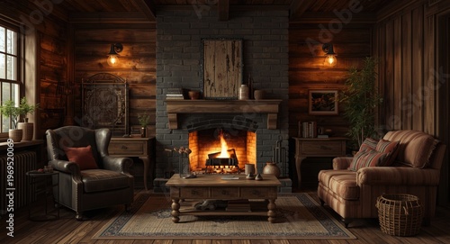 Rustic cozy vintage living ...