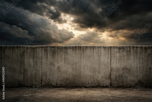 Robust concrete wall foregr...