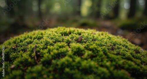 Green moss closeup on fores...