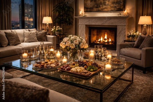 Upscale living room interio...
