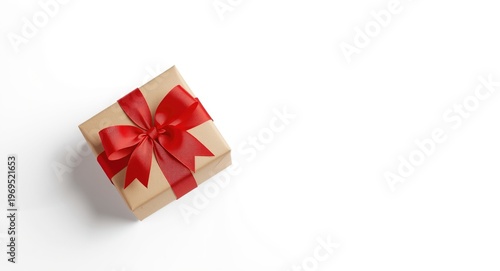 Unwrapped ribboned gift box...