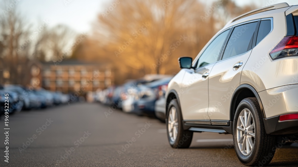 Fototapeta premium The Solopreneur Era: Freedom, Chaos and Identity, Remote Coaching in Peaceful Isolation: Zoom Call from Serene Car Parked in Quiet Lot
