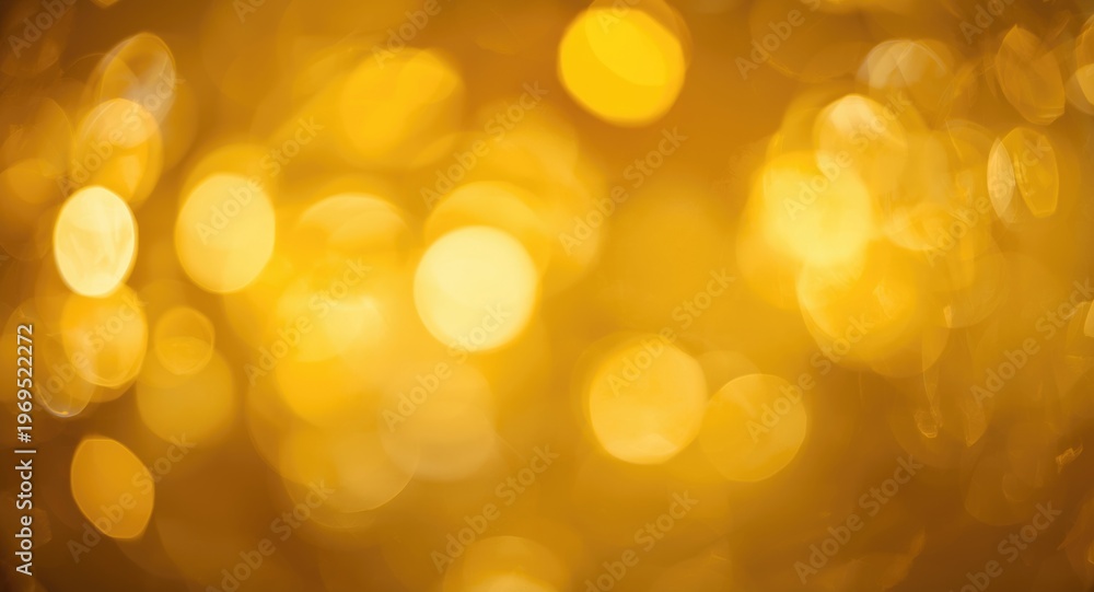 Obraz premium Warm yellow lit holiday abstract backdrop with smooth bokeh and dreamy effect
