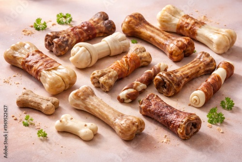 Varied dog bones displayed ...