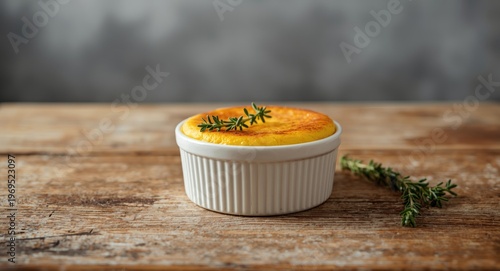 Velvety cheese souffle garn...