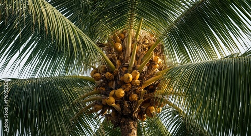 Sun soaked palm tree densel...
