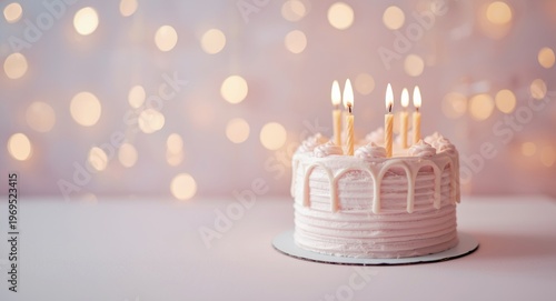 Charming pastel pink cake w...