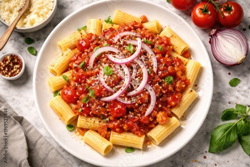 Top down view of macaroni t...