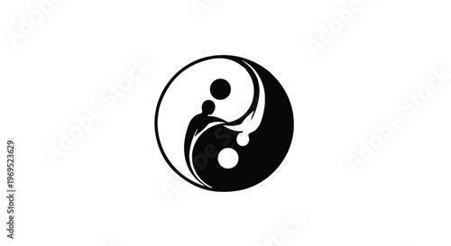 Abstract yin yang symbol representing balance and harmony between two opposing forces.