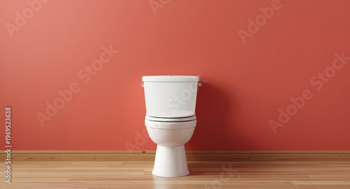 Wooden toilet with coral co...
