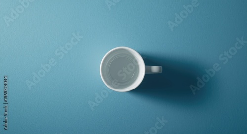 Flat lay of empty white cof...