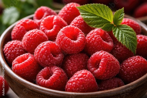 Close up view of ripe raspb...