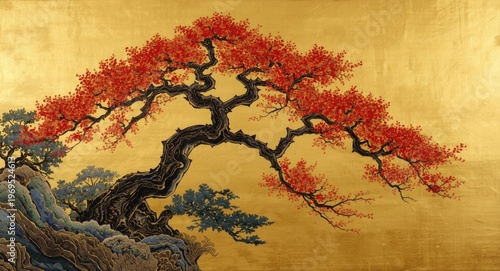 Japanese tree scene express...