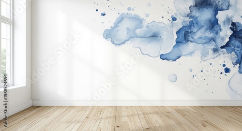 Textured artistic blue abst...