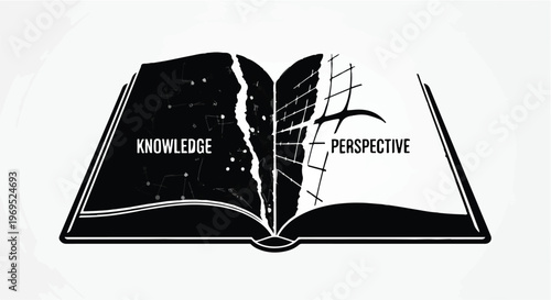 Open book revealing the vastness of knowledge and the structured path of perspective