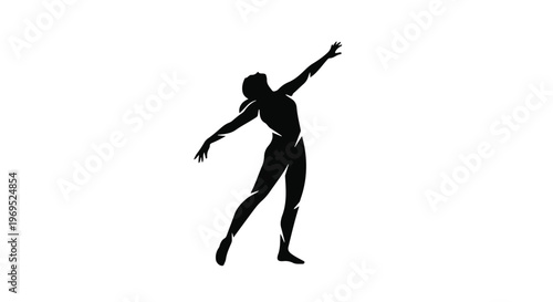Graceful silhouette of a dancer in mid-pose, expressing movement and elegance