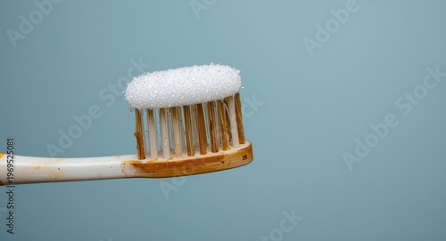Used and stained toothbrush...